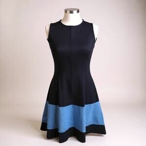 Eliza J., Navy & French Blue Short Fit & Flare Sleeveless Dress, Size 0, EUC.